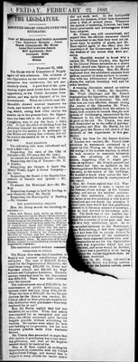 Ontario Scrapbook Hansard, 21 Feb 1889