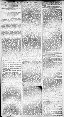 Ontario Scrapbook Hansard, 27 Feb 1889