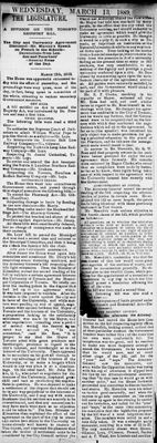 Ontario Scrapbook Hansard, 12 Mar 1889