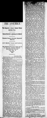 Ontario Scrapbook Hansard, 27 Mar 1890