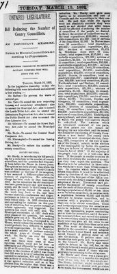 Ontario Scrapbook Hansard, 14 Mar 1892