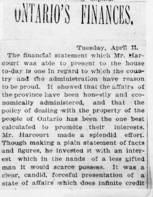 Ontario Scrapbook Hansard, 11 Apr 1893