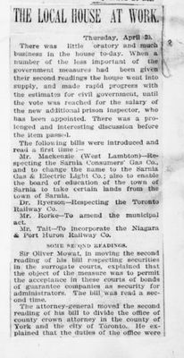 Ontario Scrapbook Hansard, 20 Apr 1893