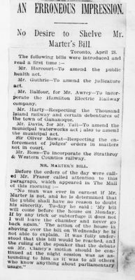 Ontario Scrapbook Hansard, 28 Apr 1893