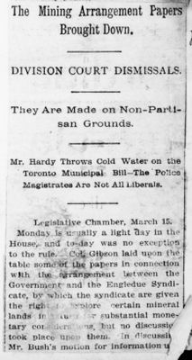 Ontario Scrapbook Hansard, 15 Mar 1897