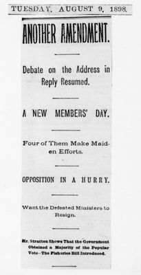 Ontario Scrapbook Hansard, 8 Aug 1898