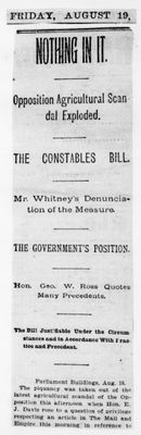 Ontario Scrapbook Hansard, 18 Aug 1898