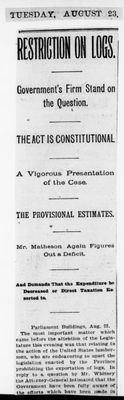 Ontario Scrapbook Hansard, 22 Aug 1898