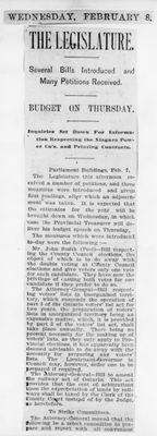 Ontario Scrapbook Hansard, 7 Feb 1899