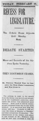 Ontario Scrapbook Hansard, 16 Feb 1900