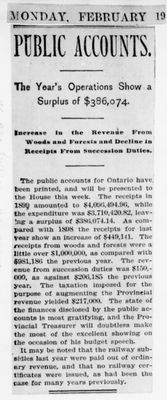 Ontario Scrapbook Hansard, 19 Feb 1900