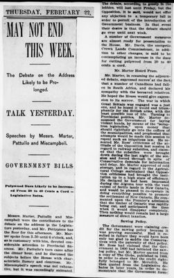 Ontario Scrapbook Hansard, 22 Feb 1900