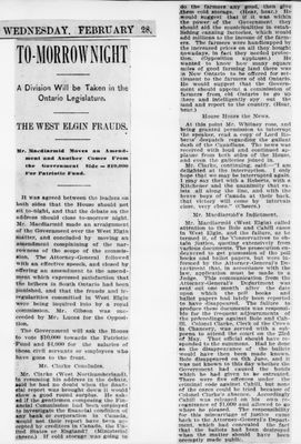 Ontario Scrapbook Hansard, 28 Feb 1900