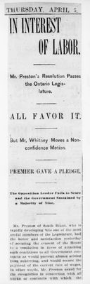 Ontario Scrapbook Hansard, 5 Apr 1900