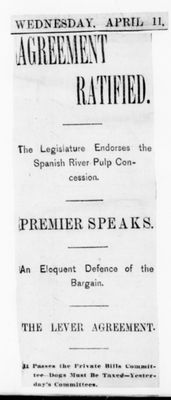 Ontario Scrapbook Hansard, 11 Apr 1900