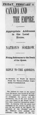 Ontario Scrapbook Hansard, 8 Feb 1901