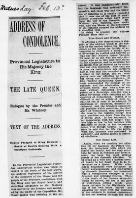 Ontario Scrapbook Hansard, 13 Feb 1901