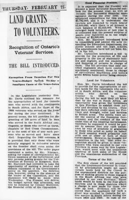 Ontario Scrapbook Hansard, 21 Feb 1901