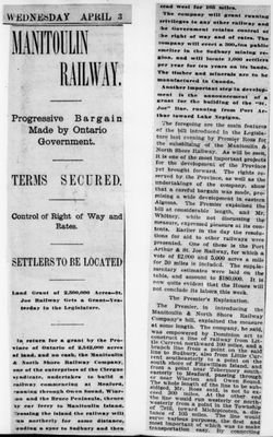 Ontario Scrapbook Hansard, 3 Apr 1901