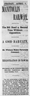 Ontario Scrapbook Hansard, 5 Apr 1901