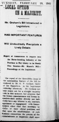 Ontario Scrapbook Hansard, 19 Feb 1907