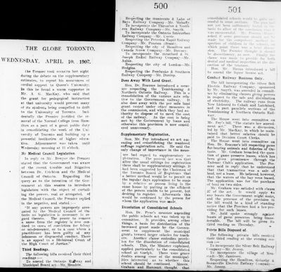 Ontario Scrapbook Hansard, 10 Apr 1907