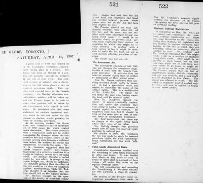 Ontario Scrapbook Hansard, 13 Apr 1907