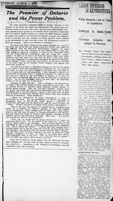 Ontario Scrapbook Hansard, 3 Mar 1908