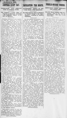 Ontario Scrapbook Hansard, 18 Mar 1909