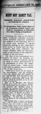 Ontario Scrapbook Hansard, 26 Feb 1910