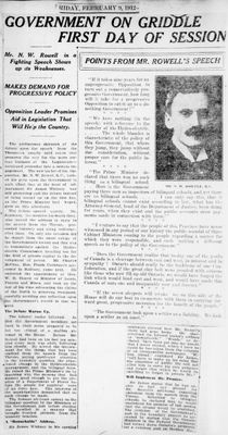 Ontario Scrapbook Hansard, 9 Feb 1912