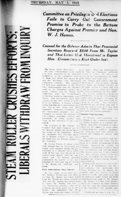 Ontario Scrapbook Hansard, 1 May 1913