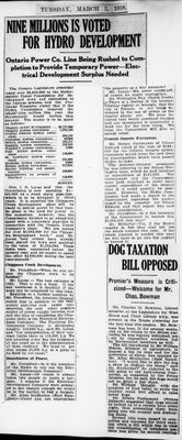 Ontario Scrapbook Hansard, 5 Mar 1918