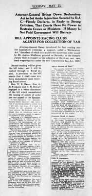 Ontario Scrapbook Hansard, 23 May 1922