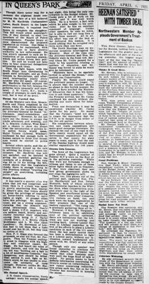 Ontario Scrapbook Hansard, 6 Apr 1923