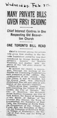 Ontario Scrapbook Hansard, 9 Feb 1927