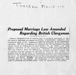 Proposed Marriage Law Amended Regarding British Clergymen