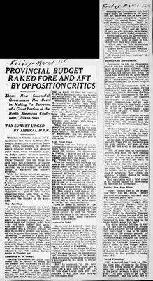 Ontario Scrapbook Hansard, 1 Mar 1929