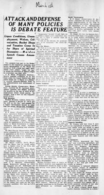 Ontario Scrapbook Hansard, 12 Mar 1930