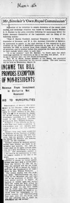 Ontario Scrapbook Hansard, 15 Mar 1930