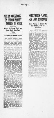 Ontario Scrapbook Hansard, 17 Feb 1933