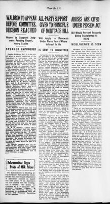 Ontario Scrapbook Hansard, 22 Mar 1933