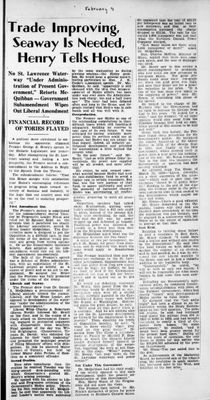 Ontario Scrapbook Hansard, 9 Feb 1934