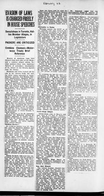 Ontario Scrapbook Hansard, 23 Feb 1934