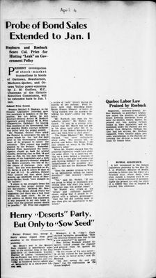 Ontario Scrapbook Hansard, 4 Apr 1935