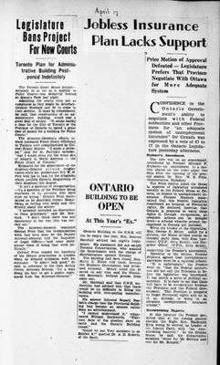 Ontario Scrapbook Hansard, 17 Apr 1935