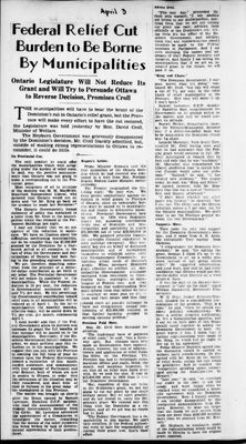 Ontario Scrapbook Hansard, 3 Apr 1936