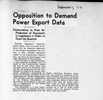 Opposition to Demand Power Export Data