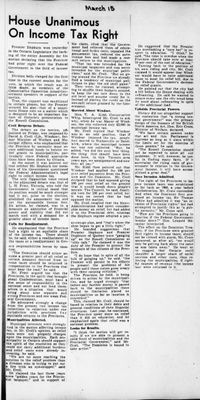 Ontario Scrapbook Hansard, 15 Mar 1938