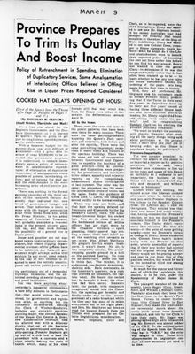 Ontario Scrapbook Hansard, 9 Mar 1939